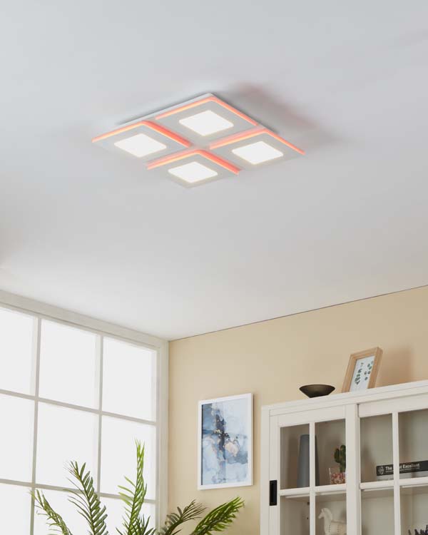 Plafonnier - blanc - 45x45cm - dimmable - LED - 1x26,2W - 2700-6500K + RGB