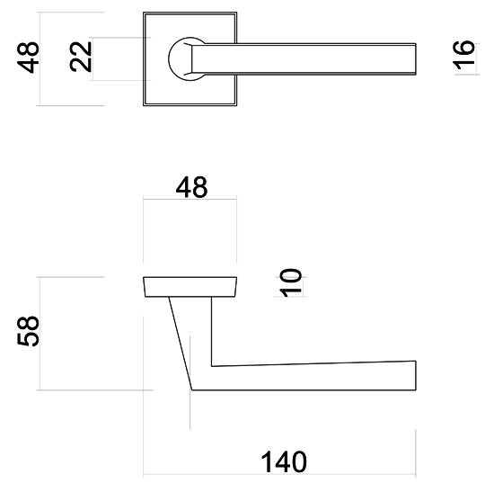 Deurklink pro zwart Erice 14cm