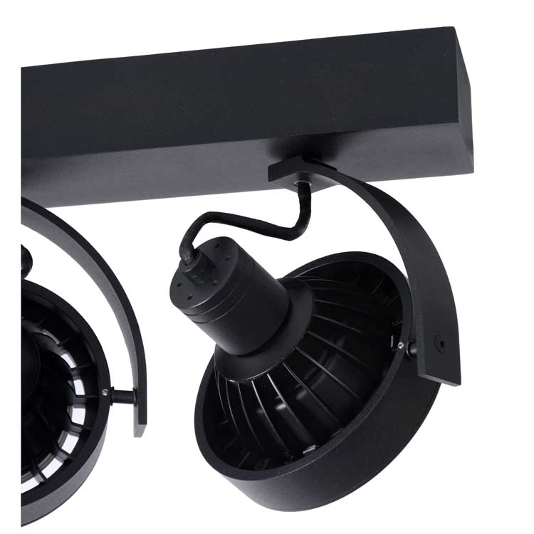 Lucide DORIAN - Plafondspot - LED Dim to warm - GU10 - 3x12W 3000K/2200K - Zwart