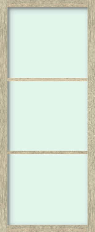Feuille de porte steel look mont blanc 3 verre mat 93 x 211,5 cm