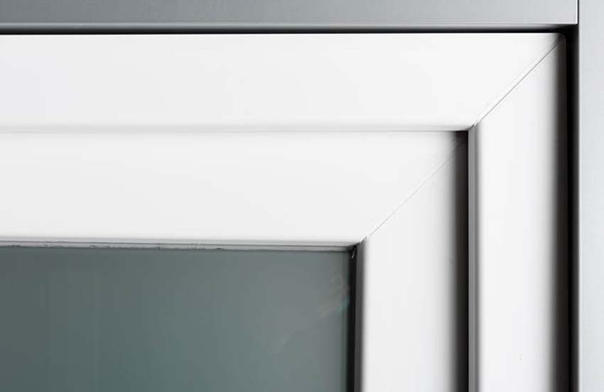 Buitendeur 3 delen PVC helder glas wit 980x2180mm rechtstrekkend