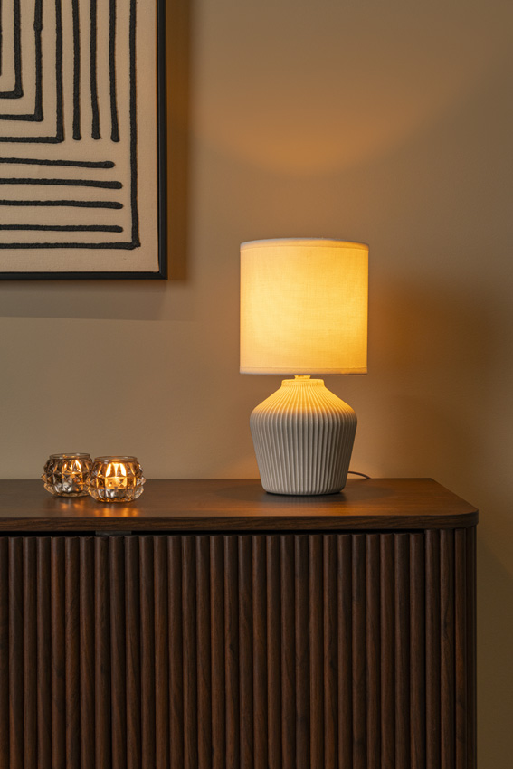 Lucide Essential Filiz - Lampe de table - Ø16cm - 1xE14 - Beige