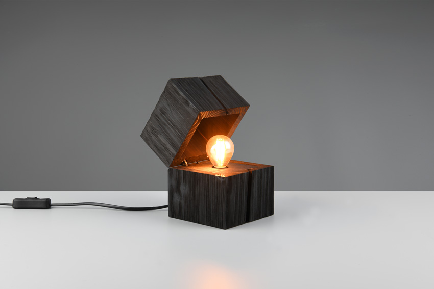 Lampe de table - noir - 12x16x12cm - E14 - 1x2W - 2700K