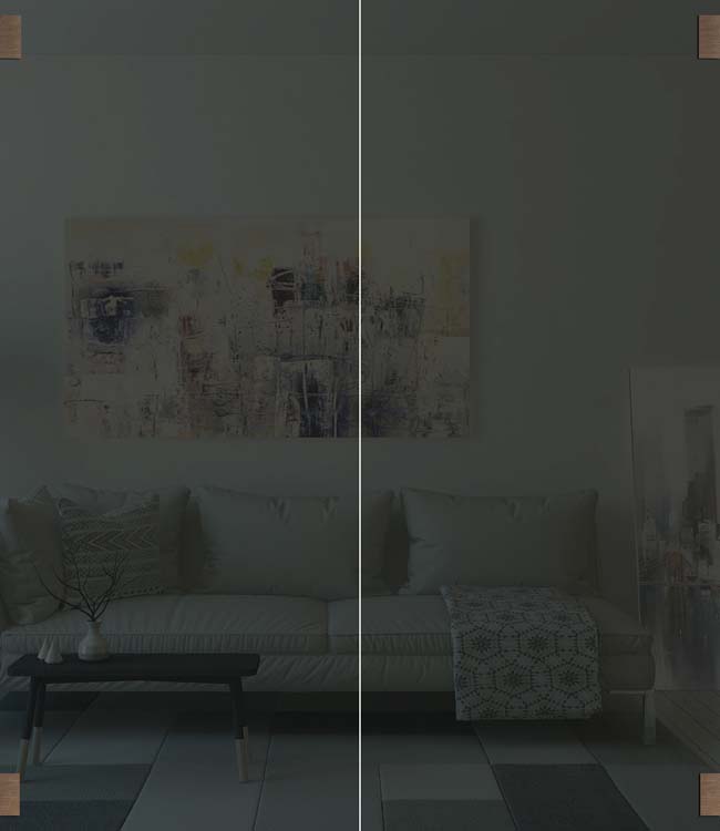 Porte intérieure double vitrée Sky Black verre noir sur mesure - charnières sun