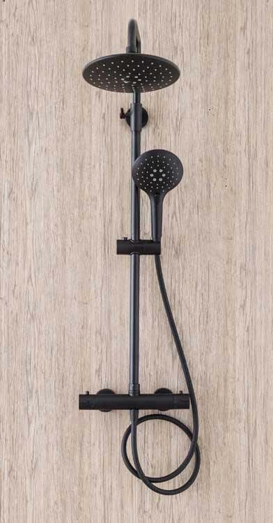 Doucheset Stallion thermostatisch zwart