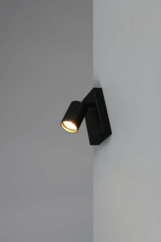 Applique murale - Noir - 9x15x14cm - Dimmable - GU10 - 1x10W