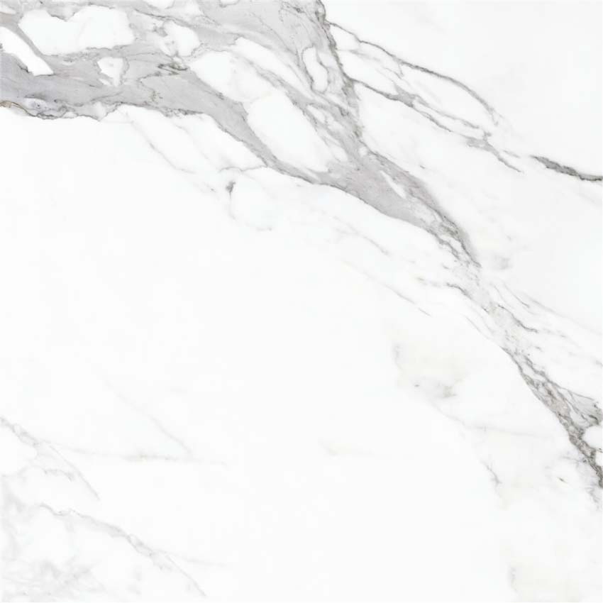 Carrelage de sol et mural Statuario imitation marbre blanc brillant 60x60cm