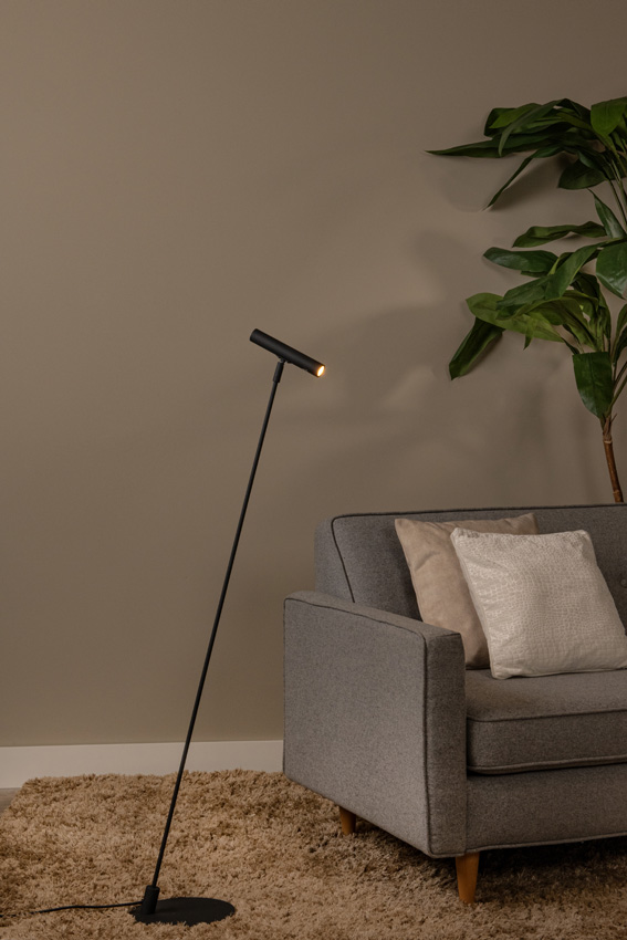 Lampadaire - LED 3 dimmable - G9 - 1x3W 2700K - Anneaux interchangeables inclus - Noir