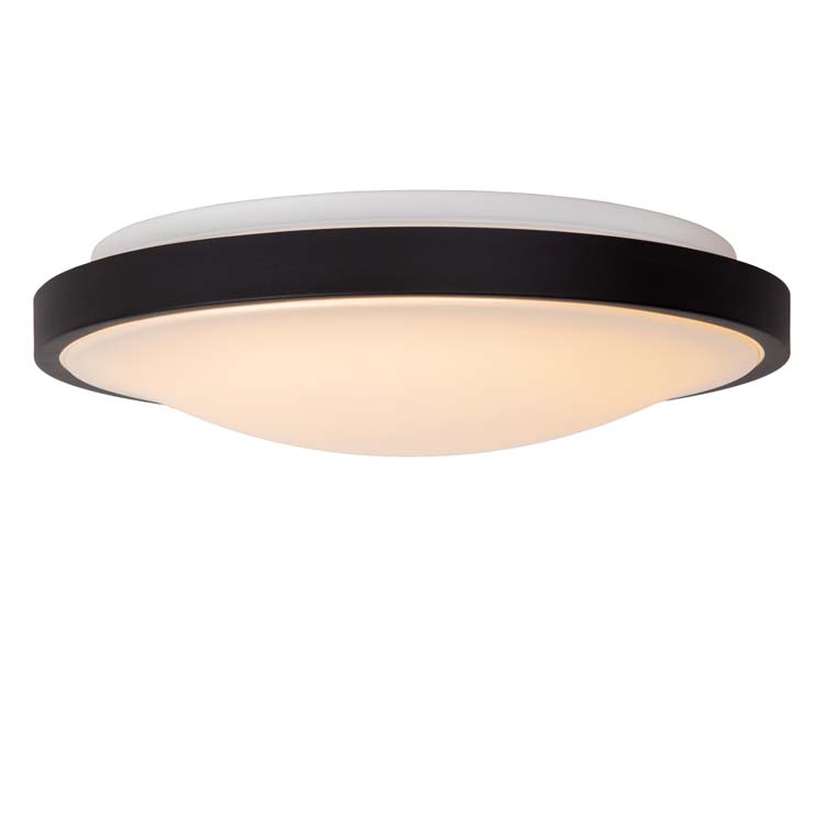 Lucide DASHER - Plafonnière Badkamer - Ø41cm - 24W 2700K - Zwart