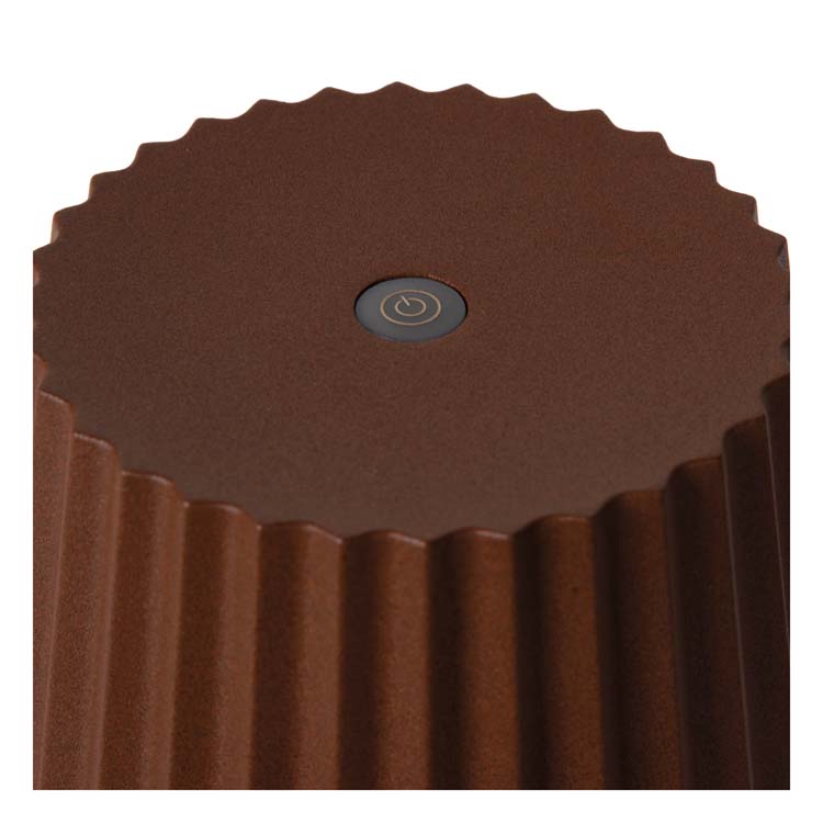 Tafellamp buiten - roest bruin - H38cm - LED - 2W - 2700K - IP54 - 3 StepDim - met oplaadstation