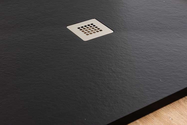 Douchebak Minimalism composiet met gelcoat zwart 140x90cm