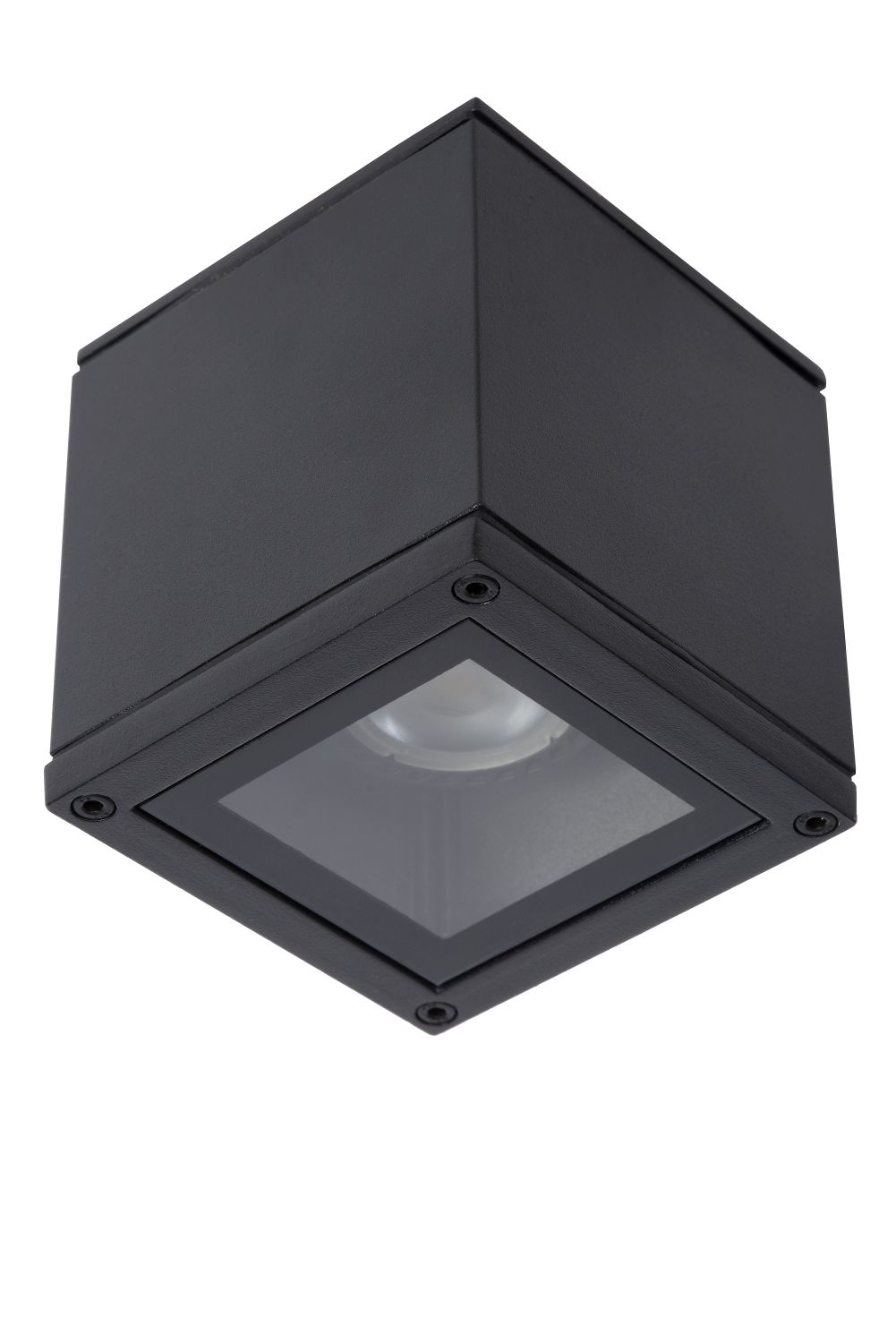 Plafondlamp badkamer - zwart - vierkant - Gu10 - 50W - IP65