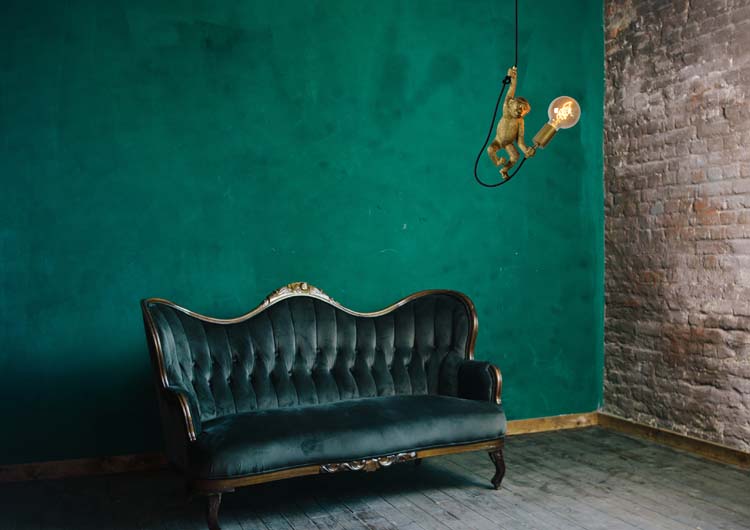 Suspension singe - noir/or - E27 - 40W