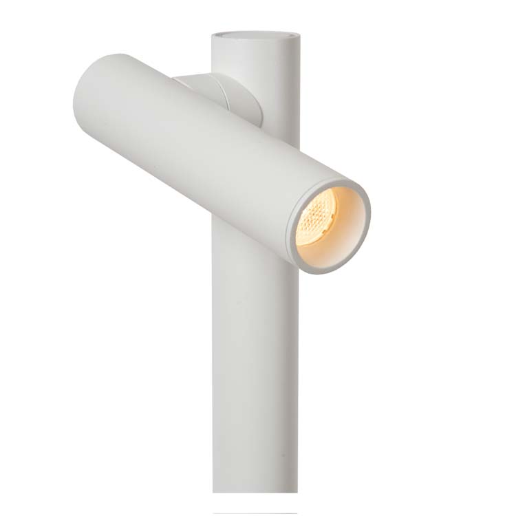 Lucide ANTRIM - Lampadaire / lampe de lecture Rechargeable - Batterie - LED Dim. - 2x2,2W 2700K - IP54 - Avec station de charge sans fil - Blanc