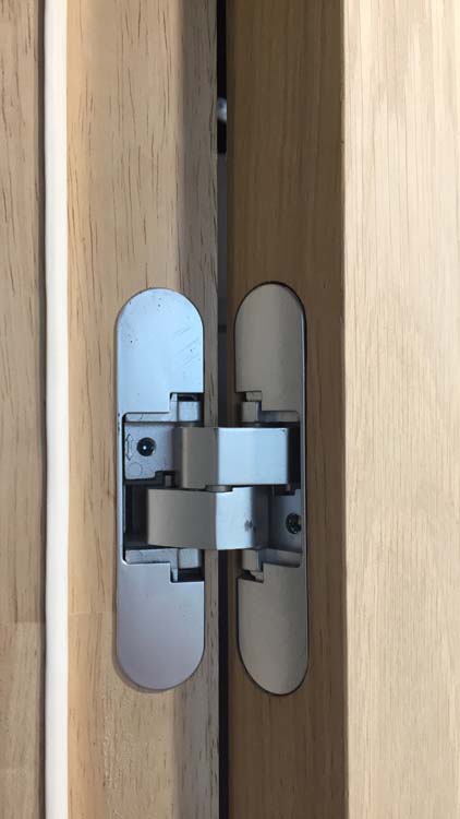Bloc-porte à peindre 63cm argent+ébras.en bois d'hévéa 15cm droite