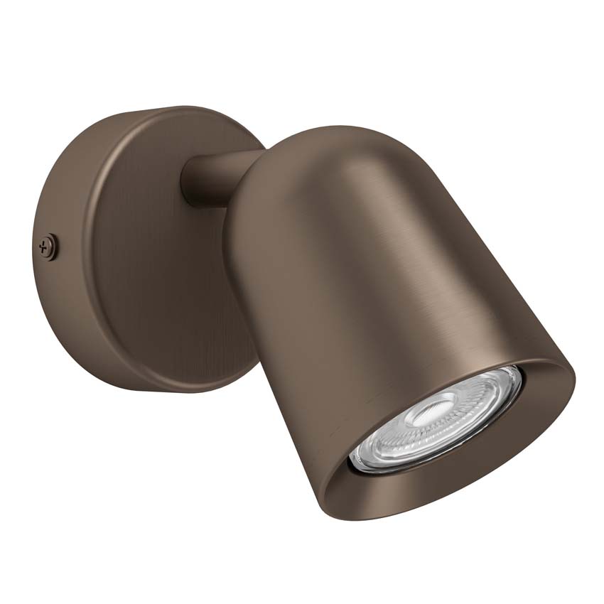 Wandlamp - Brons - Ø8xH11cm - Dimbaar - GU10 - 1x5W