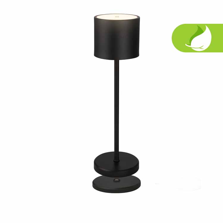 Tafellamp Lumaro - zwart - 36cm - dimbaar - LED - 2.5W - 3000K - IP44 - oplaadstation