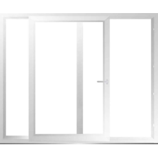 Porte coulissante PVC anthracite/blanc 2500 x 2100 mm D>G - Fenêtres coulissantes "budget": dimensions standards