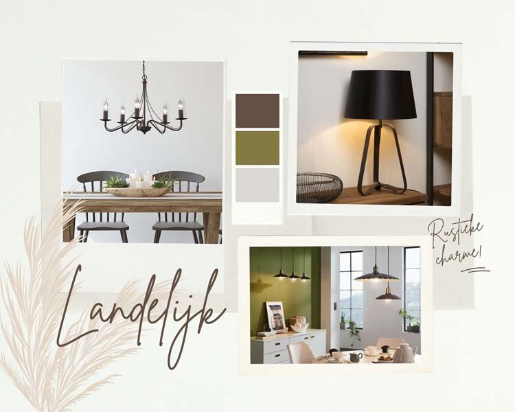 Landelijke verlichting moodboard