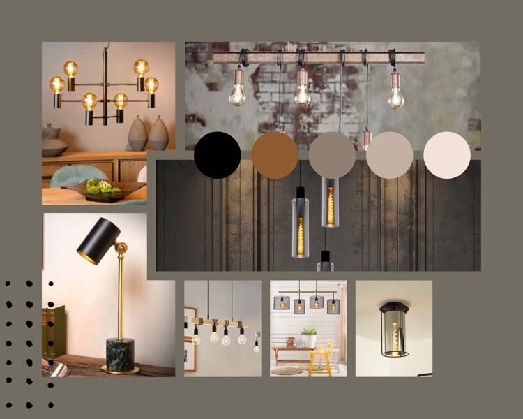Industriële verlichting moodboard