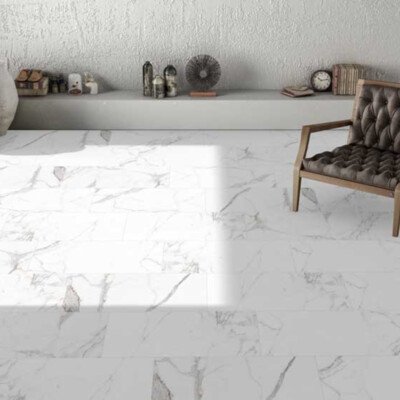 Carrelage aspect marbre brillant