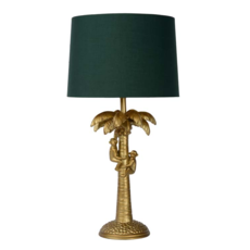 Tafellamp palmboom - E27 - H50CM - Groen/goud - Tafellampen